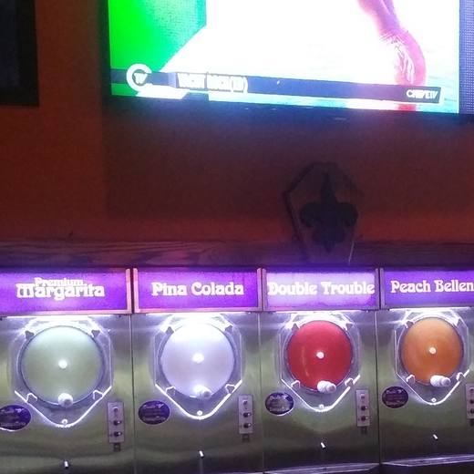The machine row with each flavor lit from inside